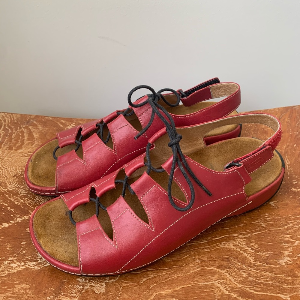 Red Walking Sandal Shoes